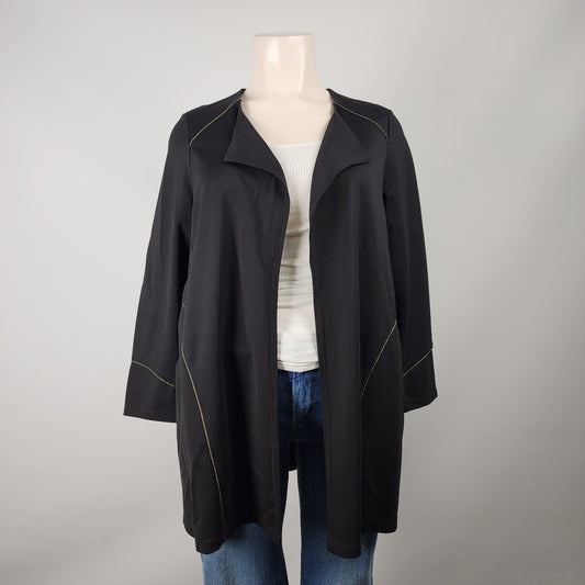 Picadilly Black Collared Open Blazer Jacket Size XL