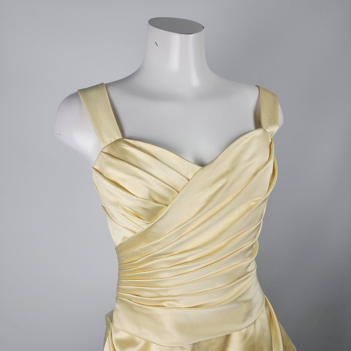 Impression Yellow Satin Bubble Hem Event Dress Size 10