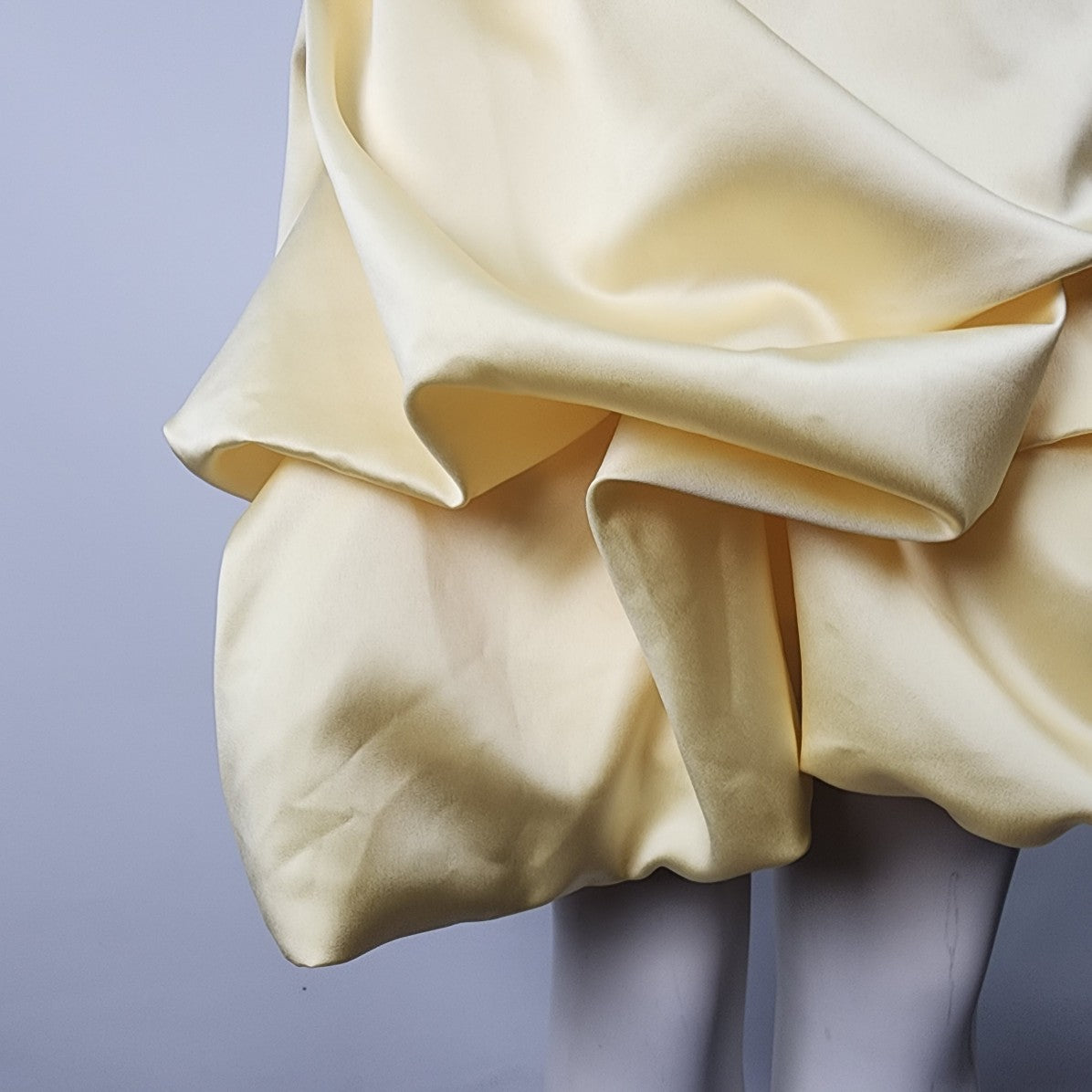 Impression Yellow Satin Bubble Hem Event Dress Size 10