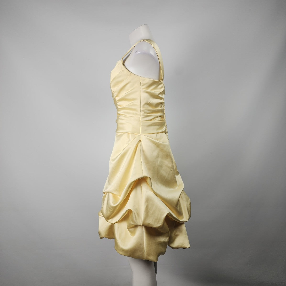 Impression Yellow Satin Bubble Hem Event Dress Size 10