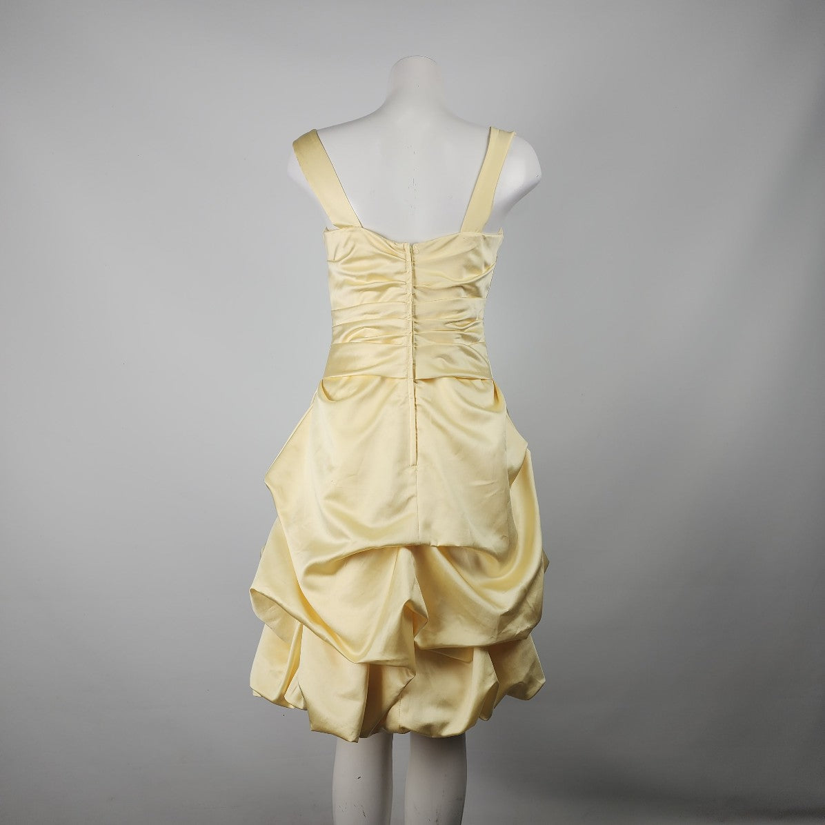 Impression Yellow Satin Bubble Hem Event Dress Size 10