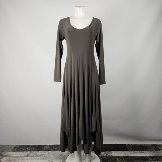Sympli Charcoal Grey Asymmetrical Maxi Dress Size 10