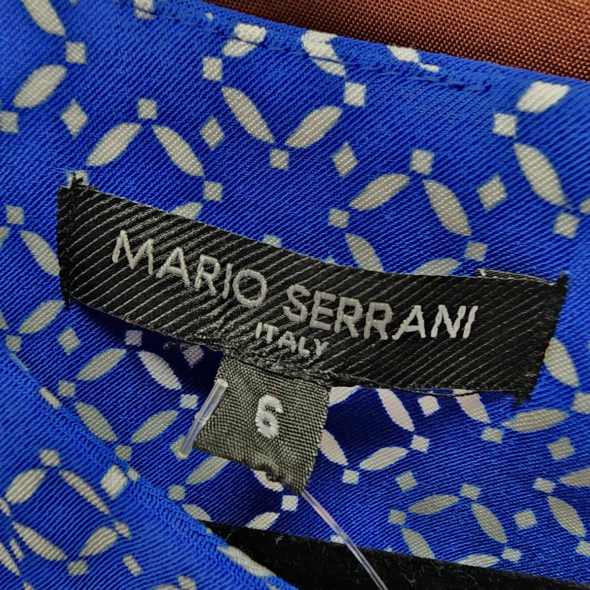 Mario Serrani Blue & White Sheath Dress Size 6