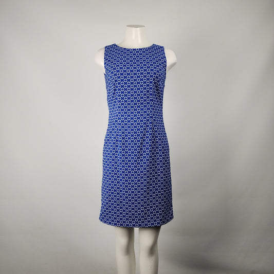 Mario Serrani Blue & White Sheath Dress Size 6