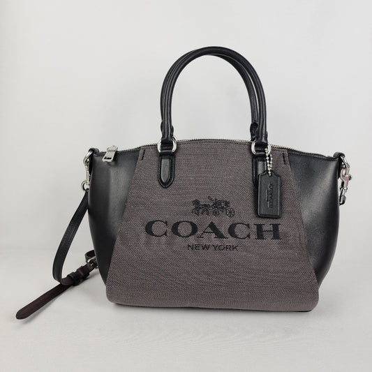 Coach Horse & Carriage Black Leather Satchel Purse