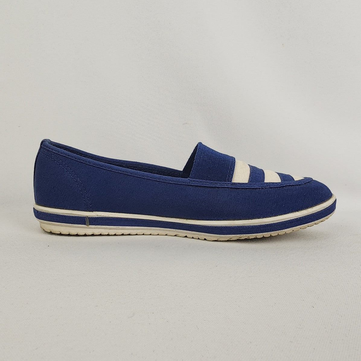 Grasshoppers Blue & White Canvas Slip On Shoes Size 7