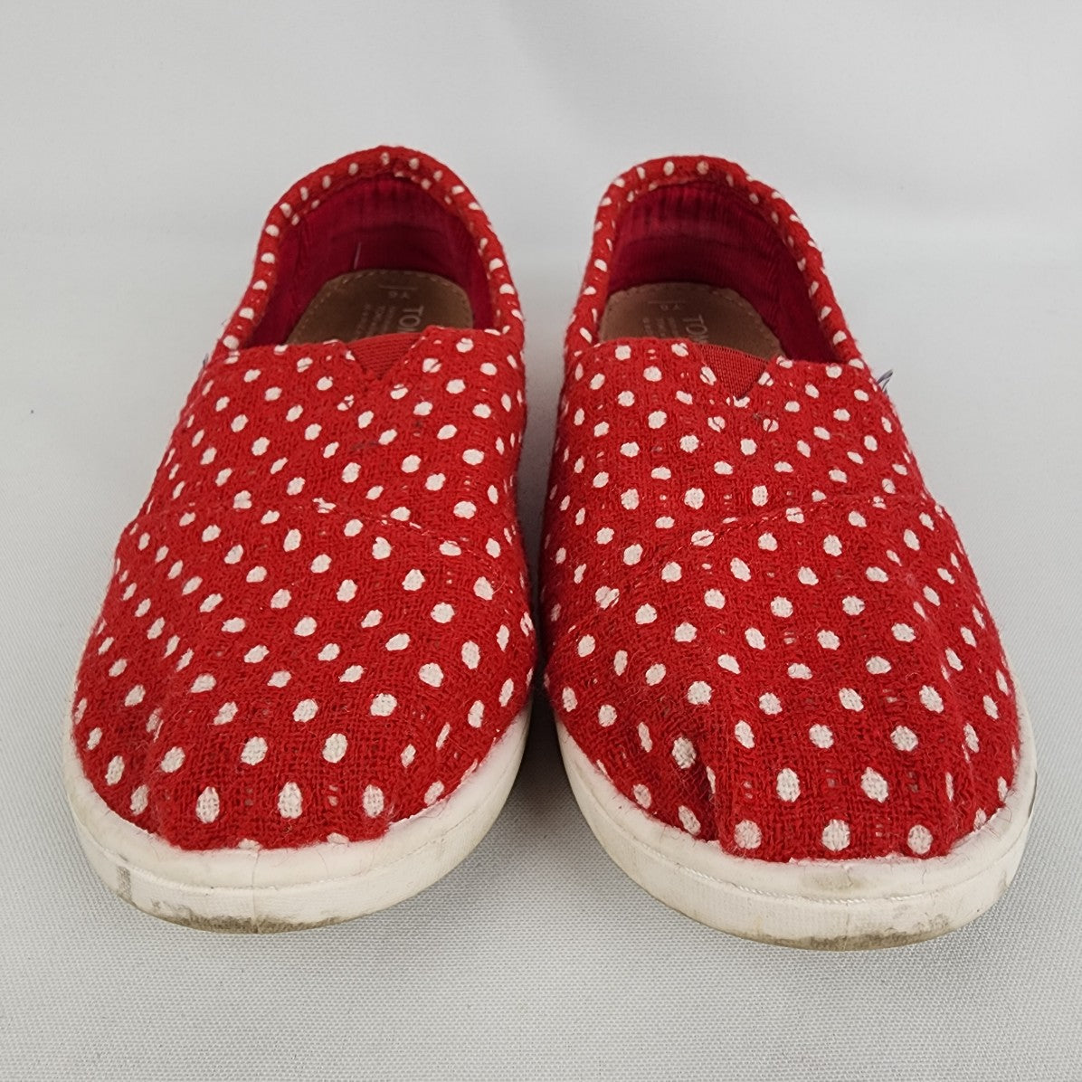 Toms Red Polka Dot Slip On Shoes Size 8.5