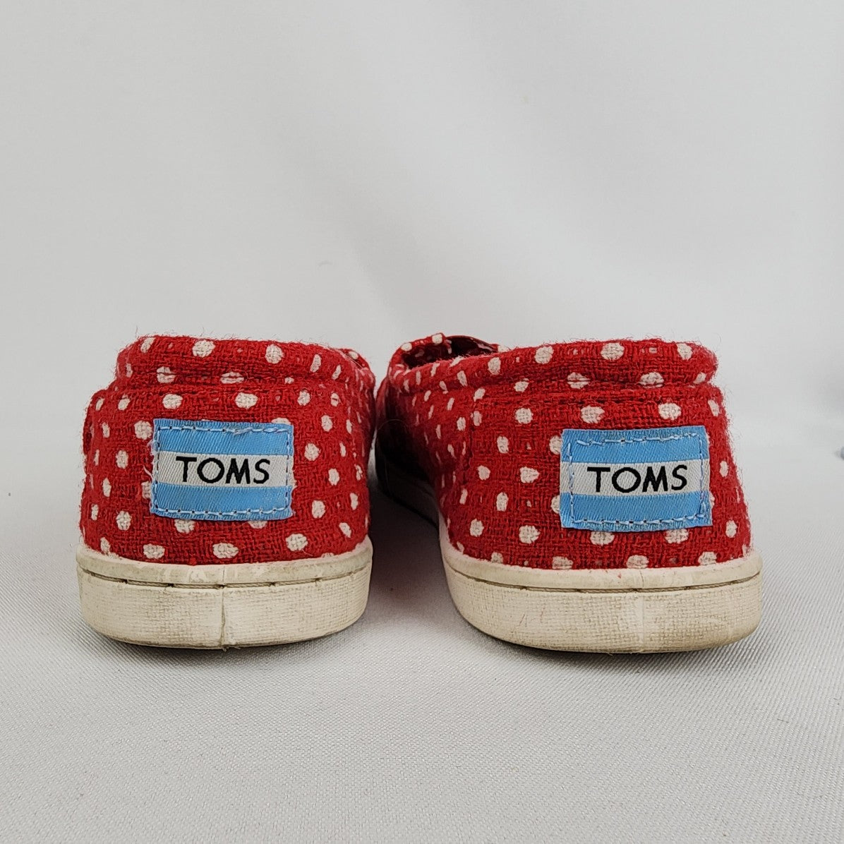 Toms Red Polka Dot Slip On Shoes Size 8.5