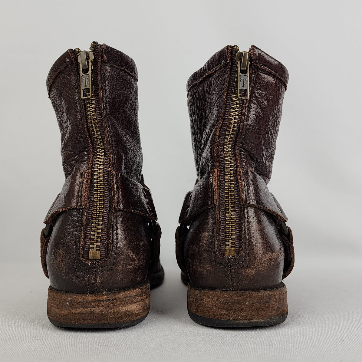 Frye Brown Leather Ankle Boots Size 9