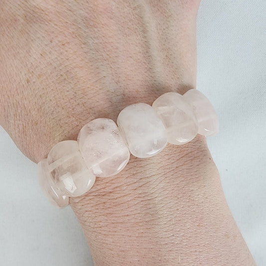 Polished Rose Quartz Stretch Bracelet