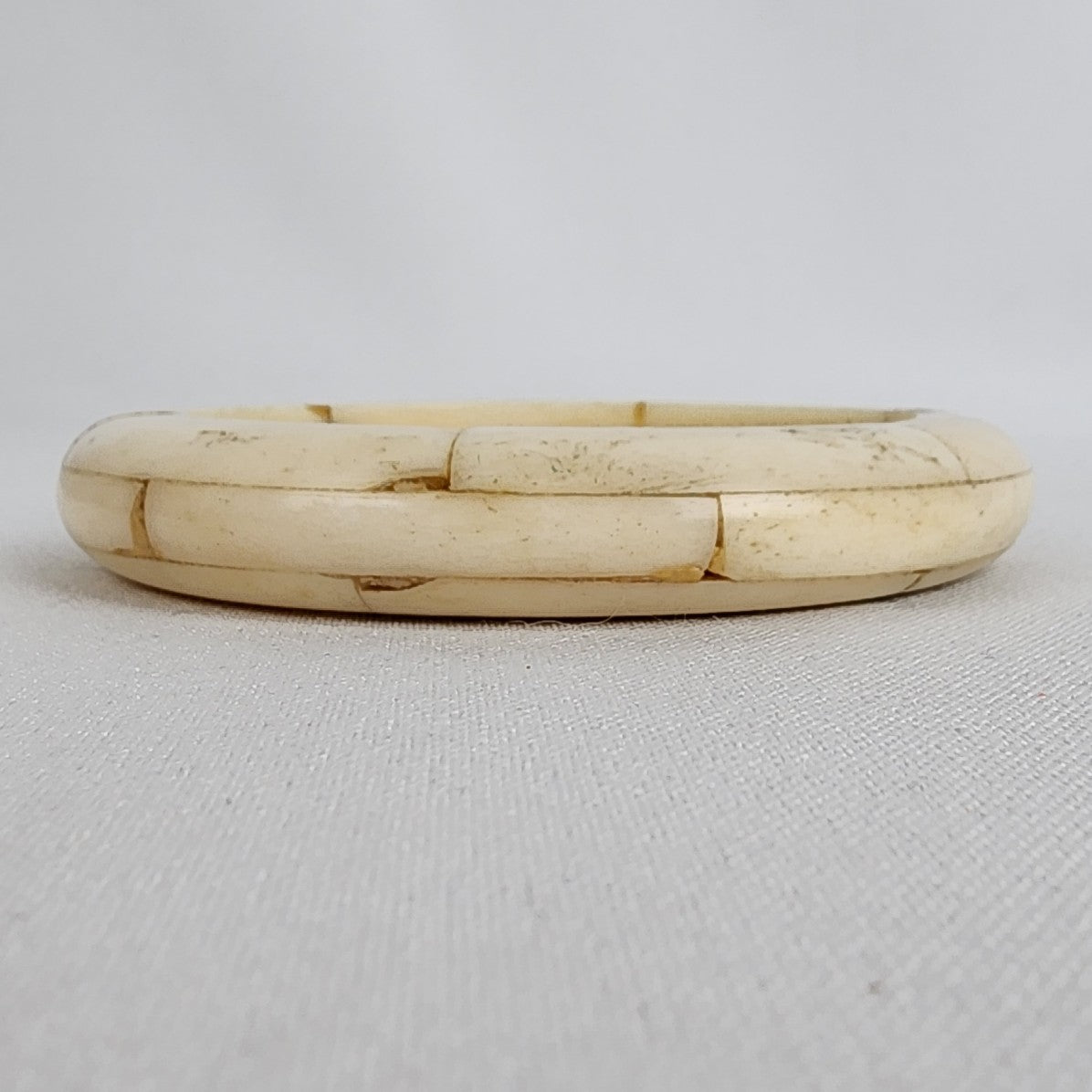 Vintage Cream Ox Bone Chunky Bangle Bracelet