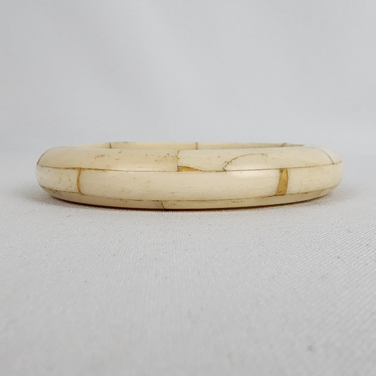 Vintage Cream Ox Bone Chunky Bangle Bracelet