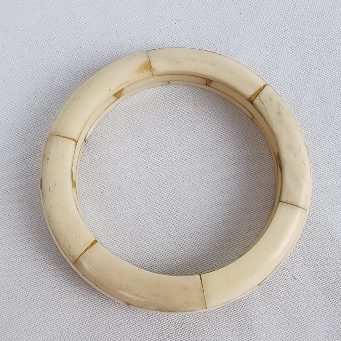 Vintage Cream Ox Bone Chunky Bangle Bracelet