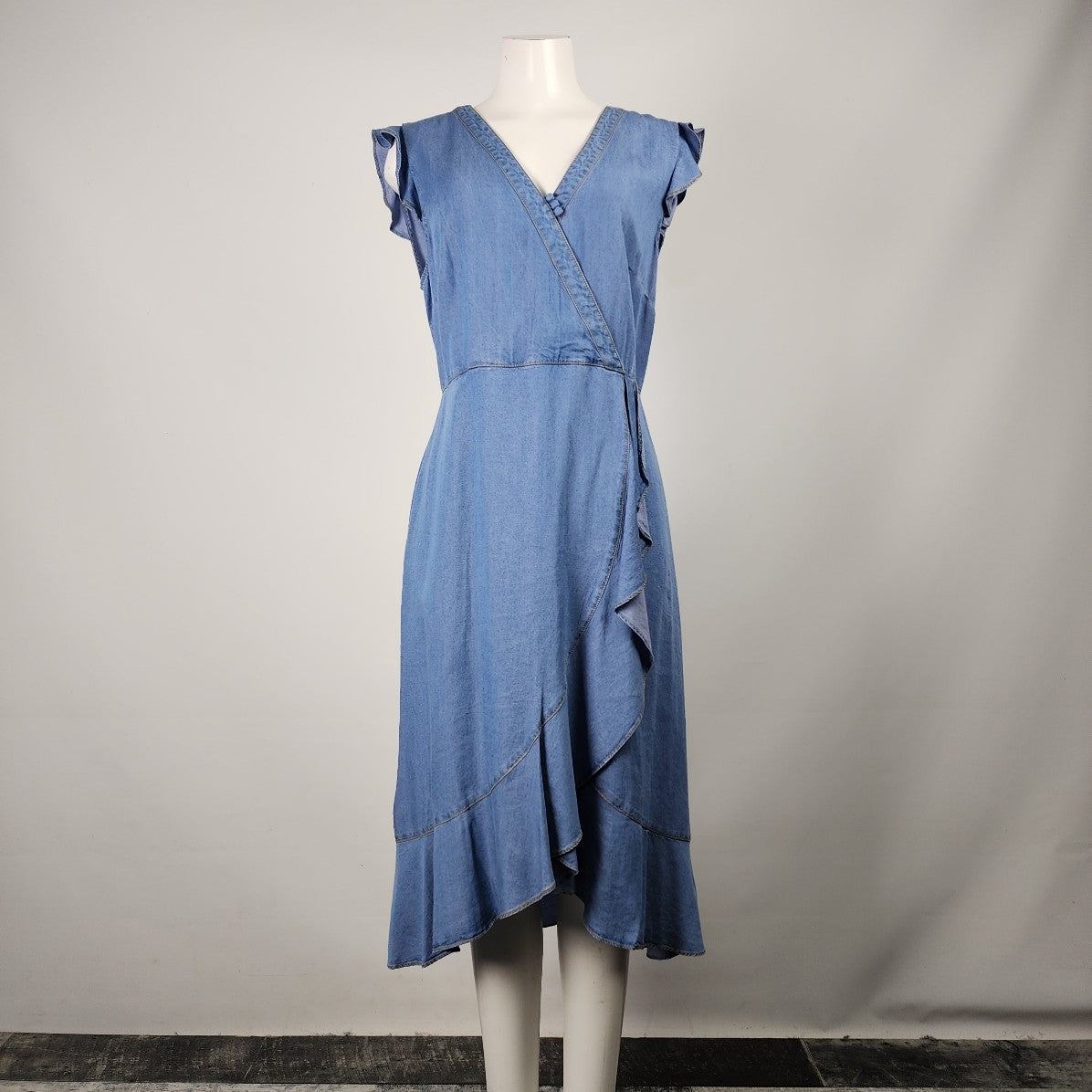 Karl Lagerfeld Blue Chambray Midi Dress Size 4