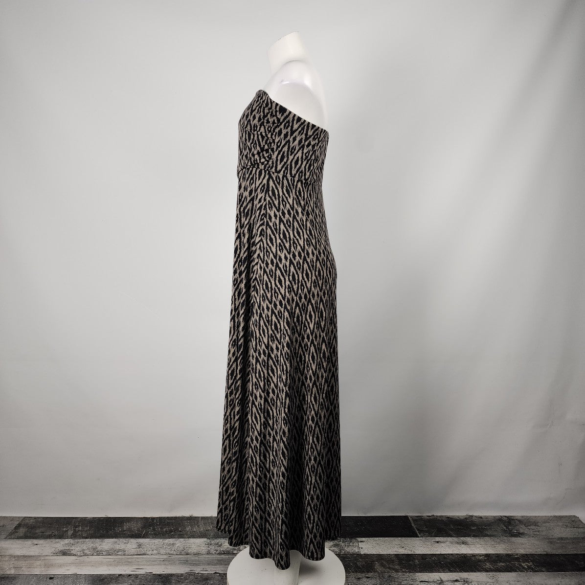 Banana Republic Brown & Black Strapless Maxi Dress Size L