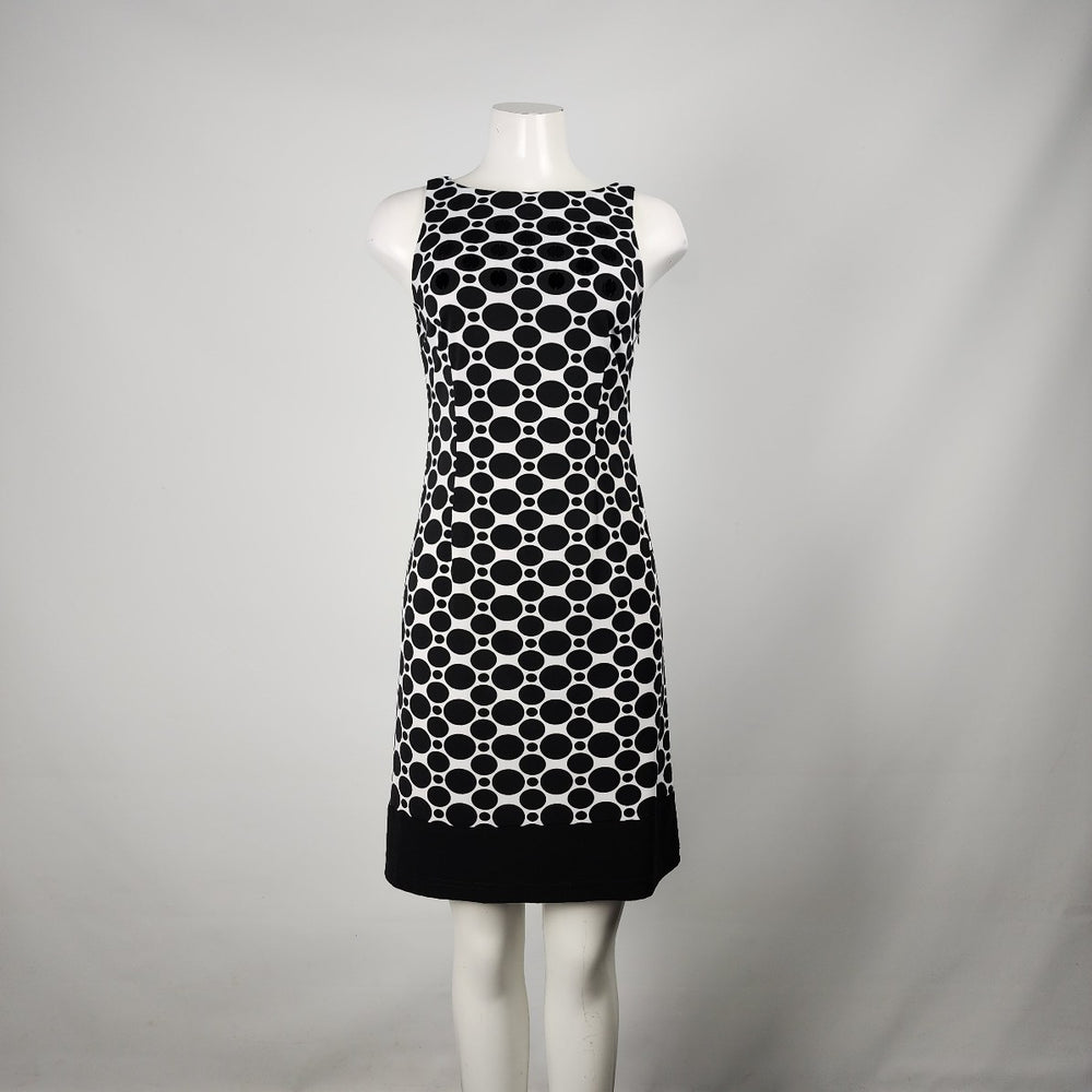 Joseph Ribkoff Black Retro Print Sheath Dress Size 4