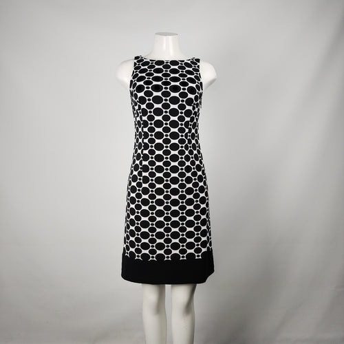 Joseph Ribkoff Black Retro Print Sheath Dress Size 4