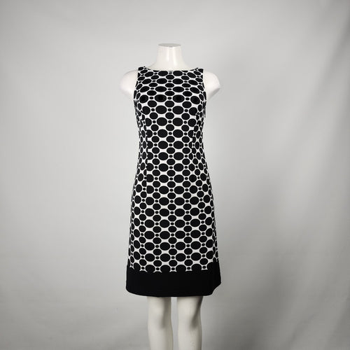 Joseph Ribkoff Black Retro Print Sheath Dress Size 4