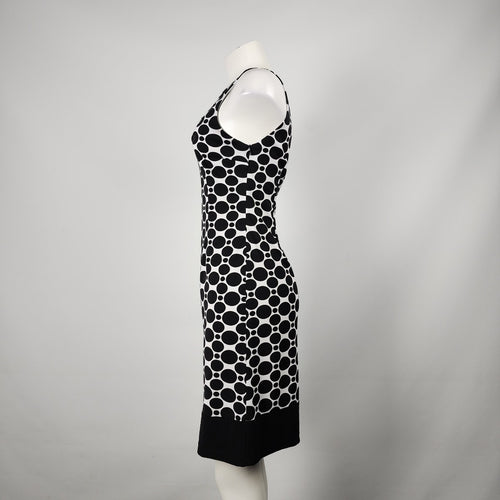 Joseph Ribkoff Black Retro Print Sheath Dress Size 4
