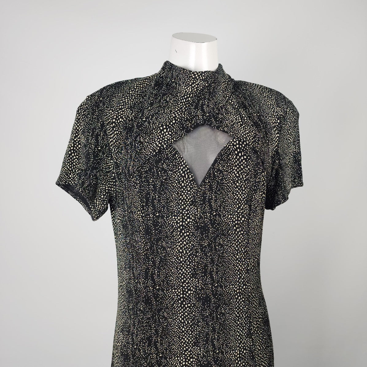 Vintage Joseph Ribkoff Black Reptile Print Maxi Gown Size 16