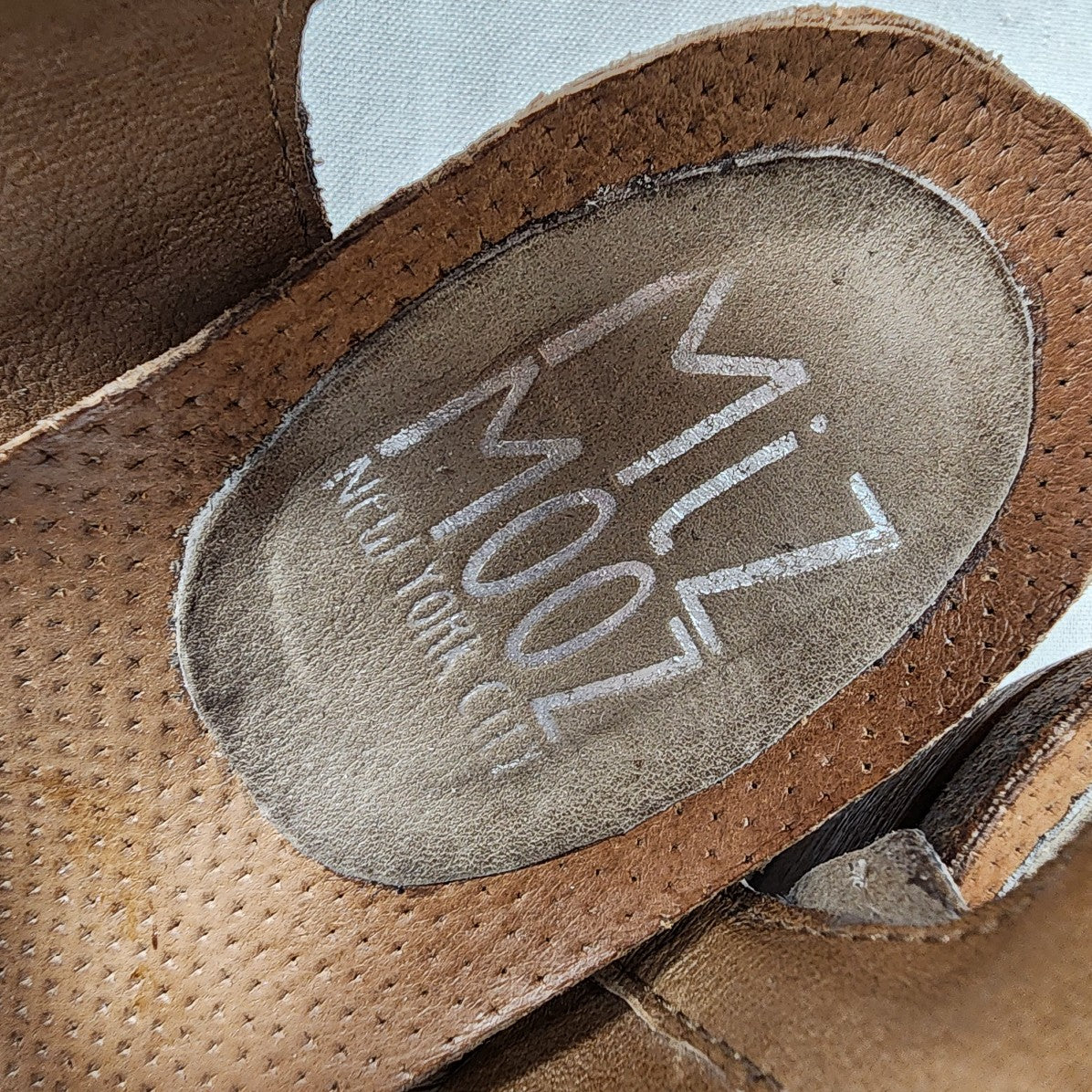 Miz Mooz Calico Grey Brown Sandals Size 8