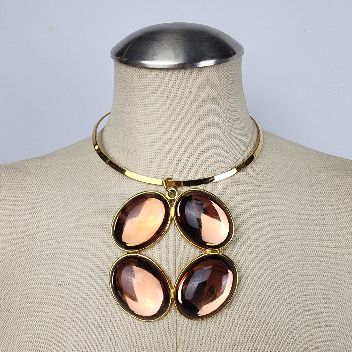 Vintage Vendome Gold Tone Statement Collar Necklace