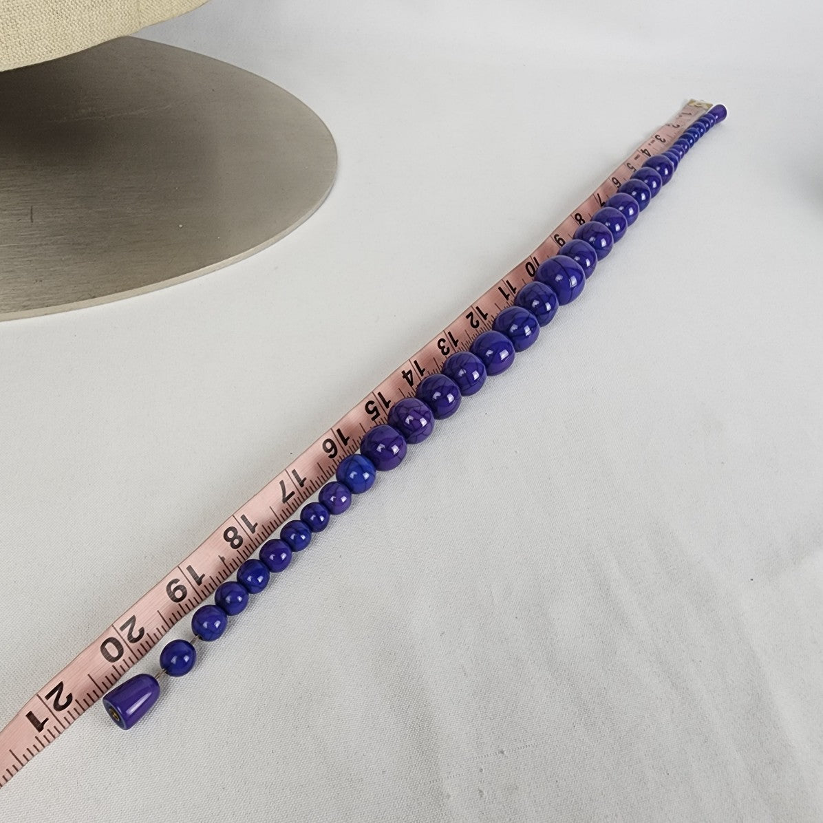 Vintage Violet Crackle Graduated Beaded Necklace