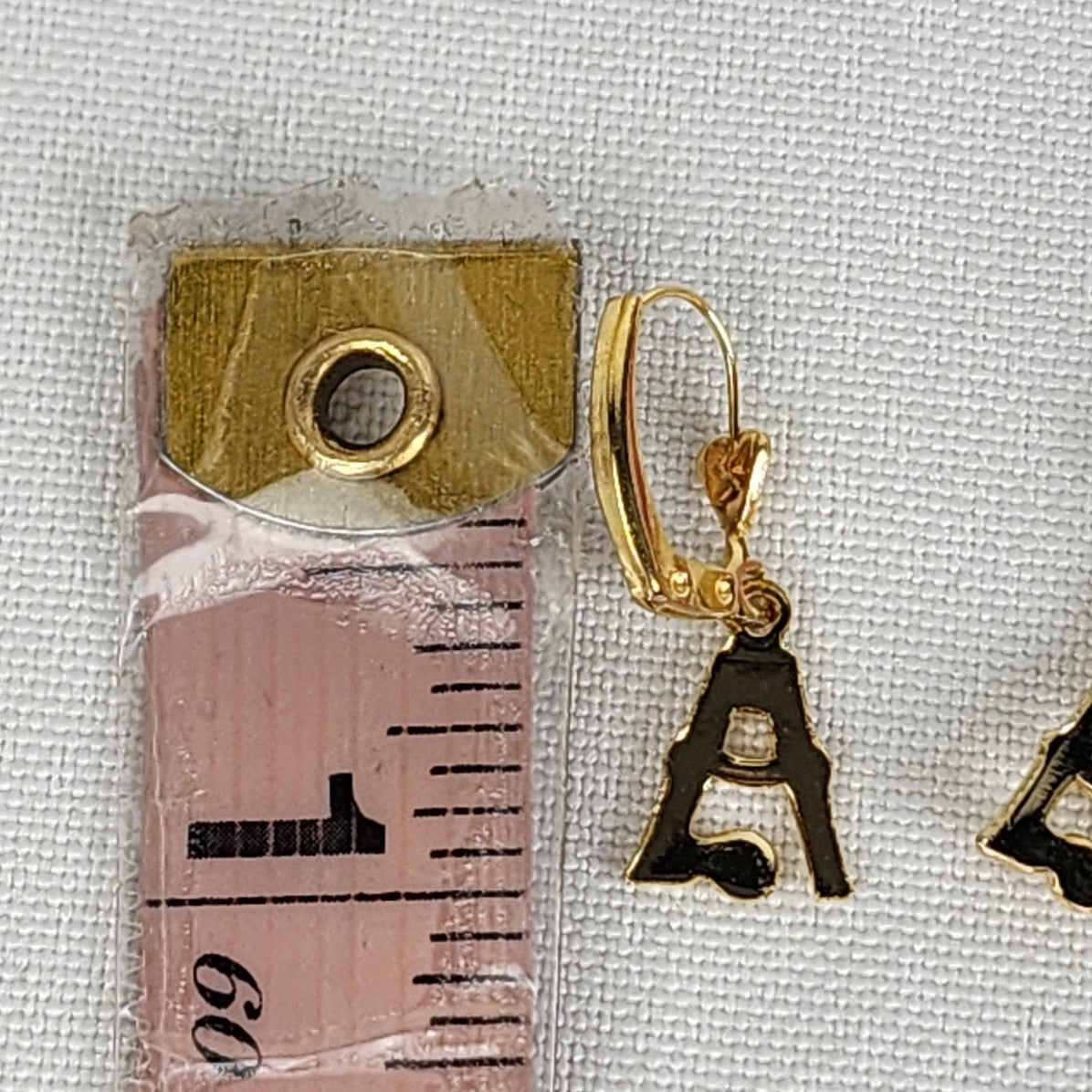 Vintage Initial A Gold Tone Earrings