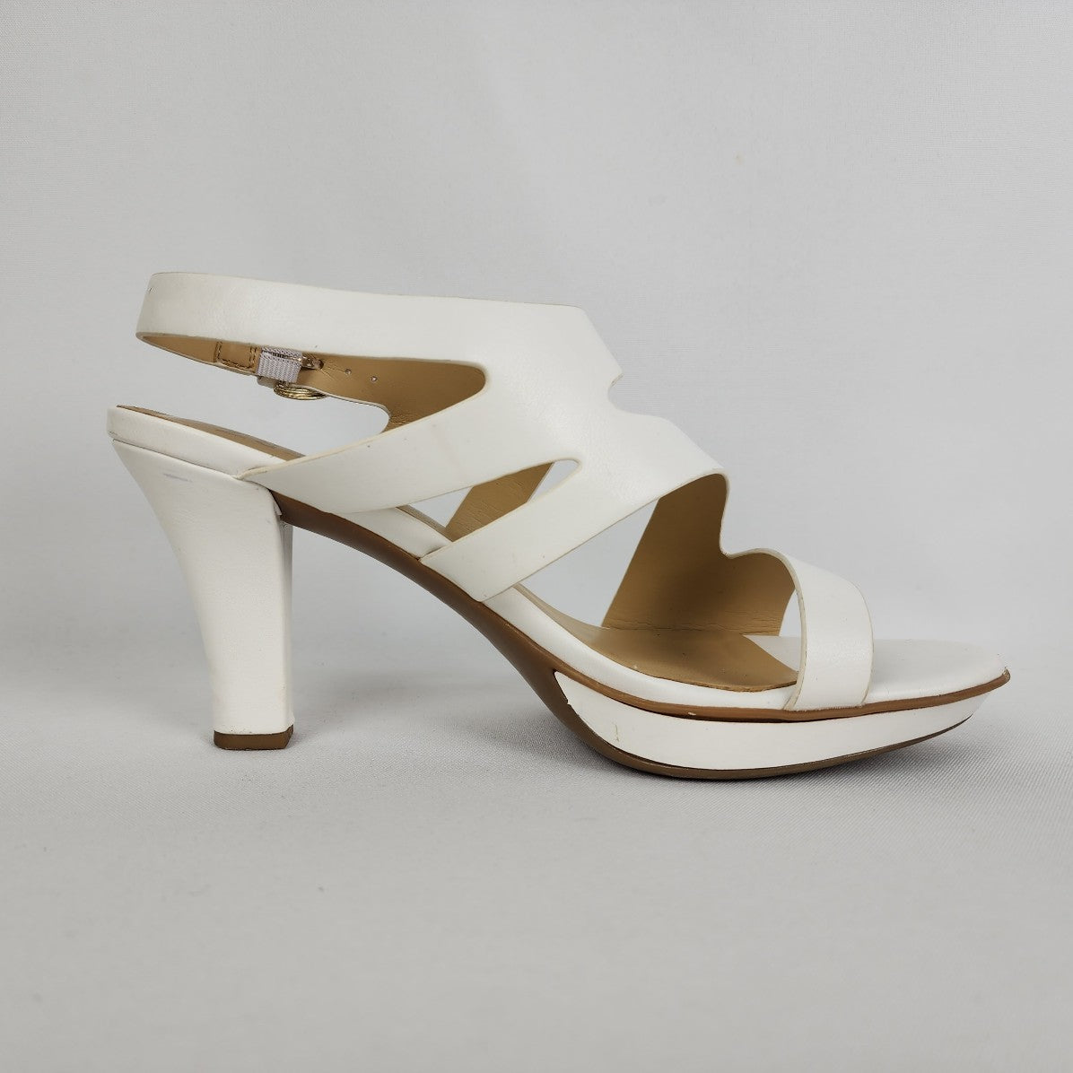 Naturalizer White Strappy Heeled Sandals Size 7.5