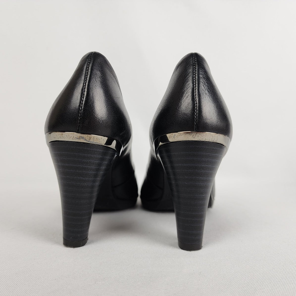 Hispanitas Black Leather Heeled Shoes Size 6