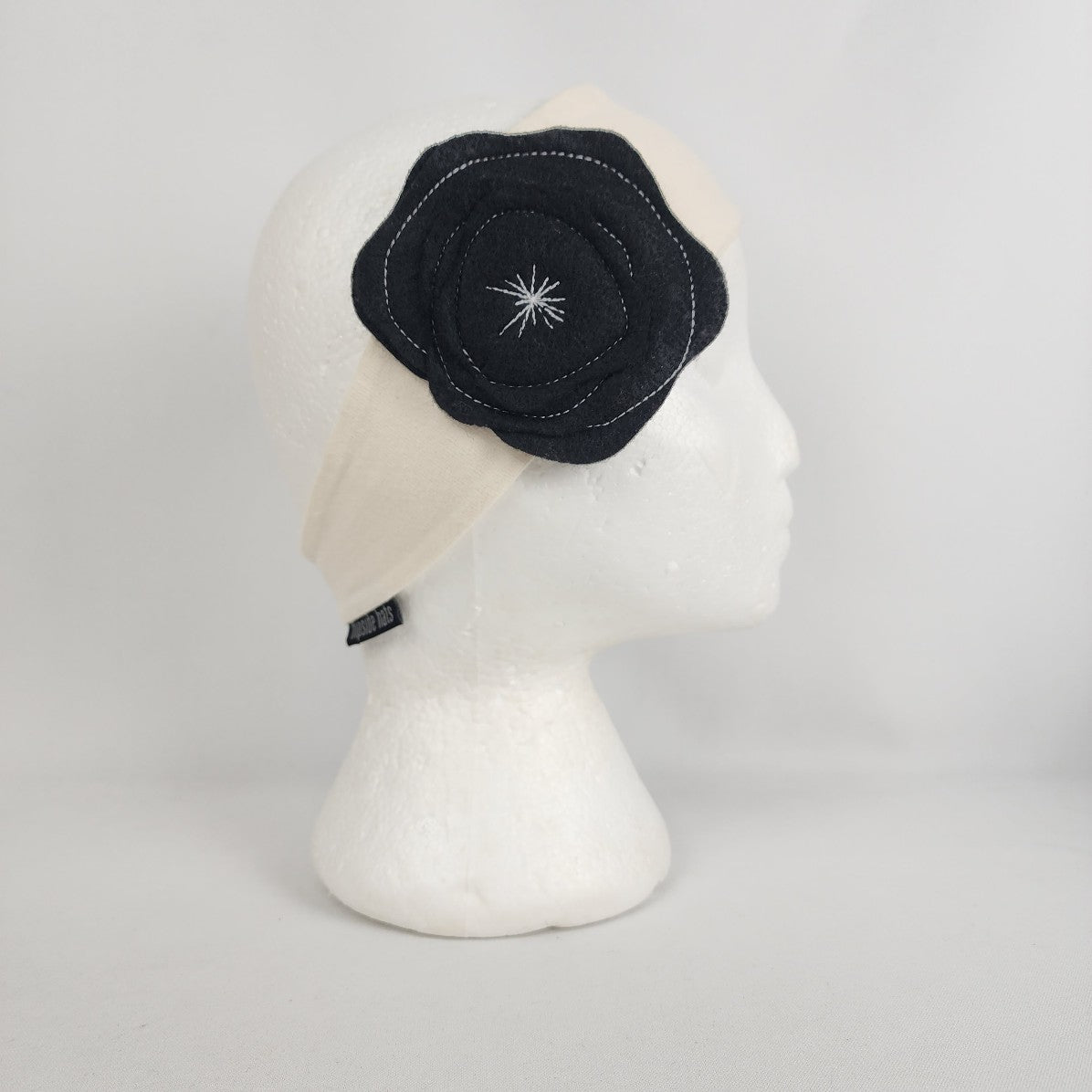 Flipside Hats White & Black Flower Headband