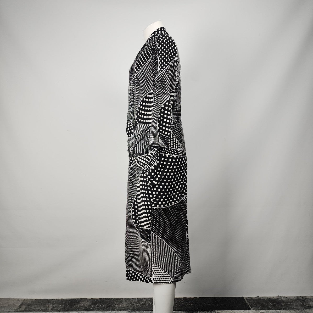 Joseph Ribkoff Black Faux Wrap Midi Dress Size 16