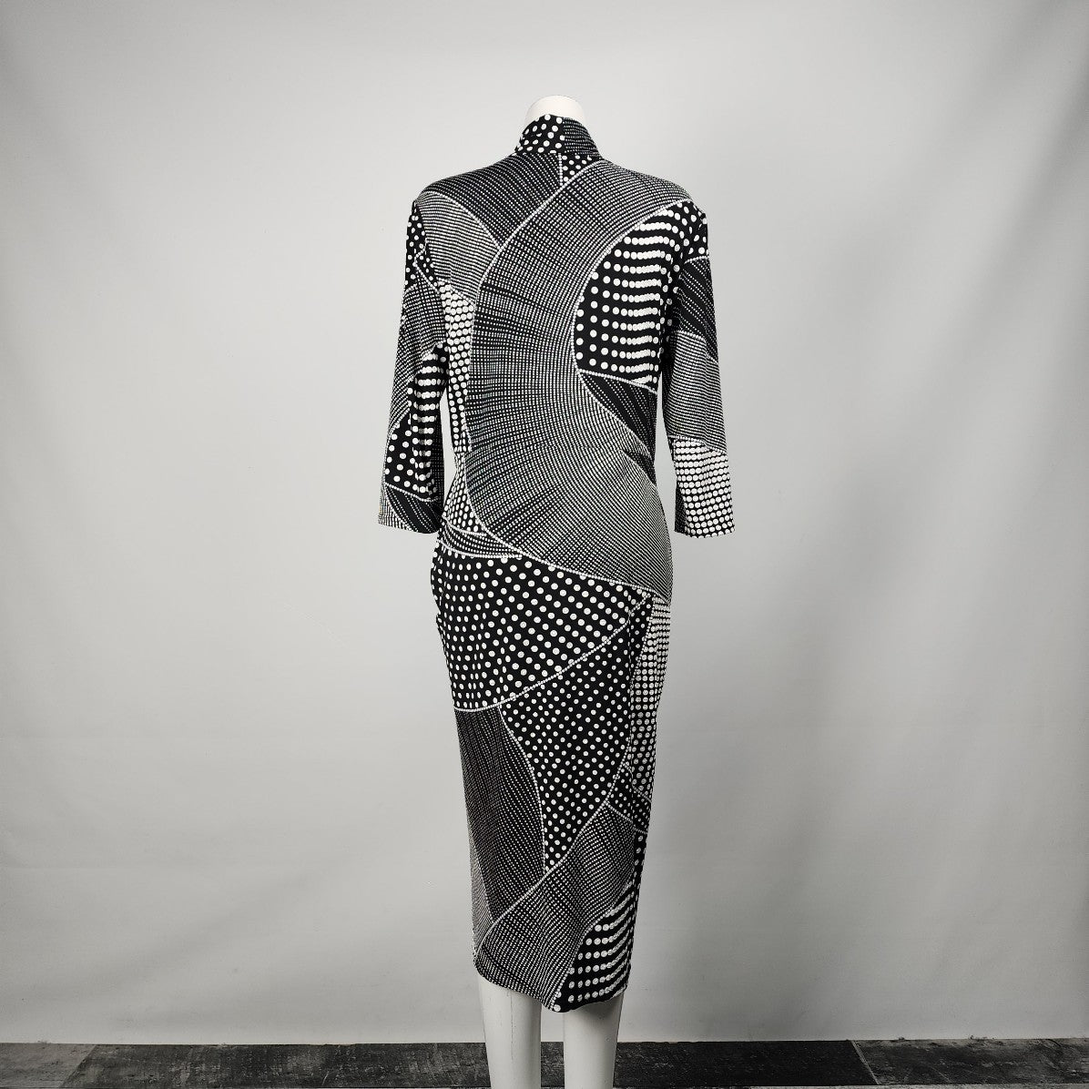 Joseph Ribkoff Black Faux Wrap Midi Dress Size 16
