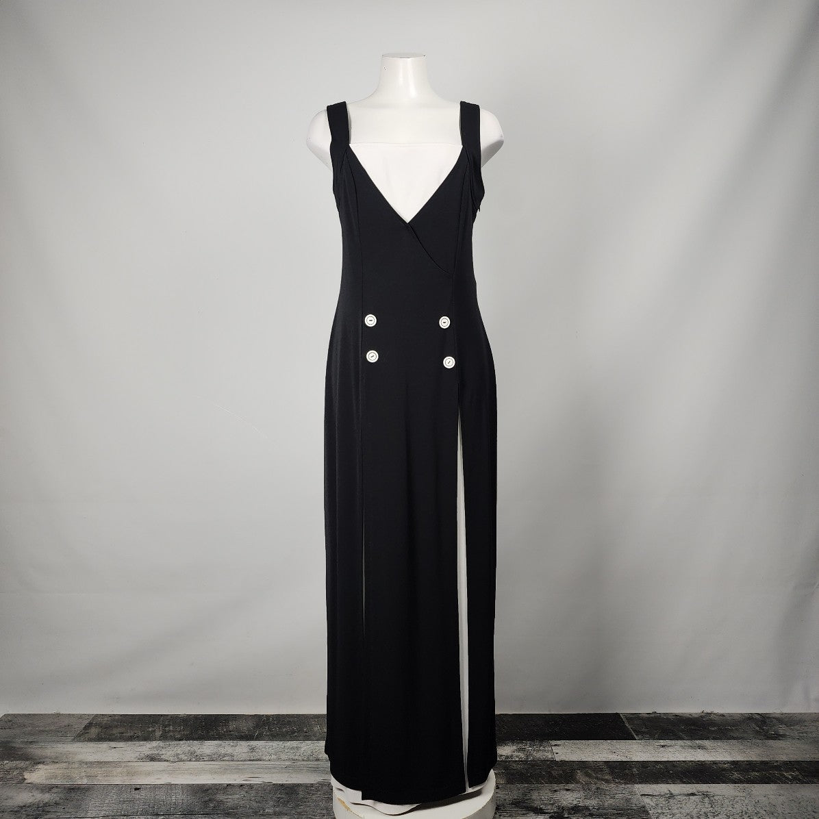 Vintage Joseph Ribkoff Black & White Long Gown Dress Size 12