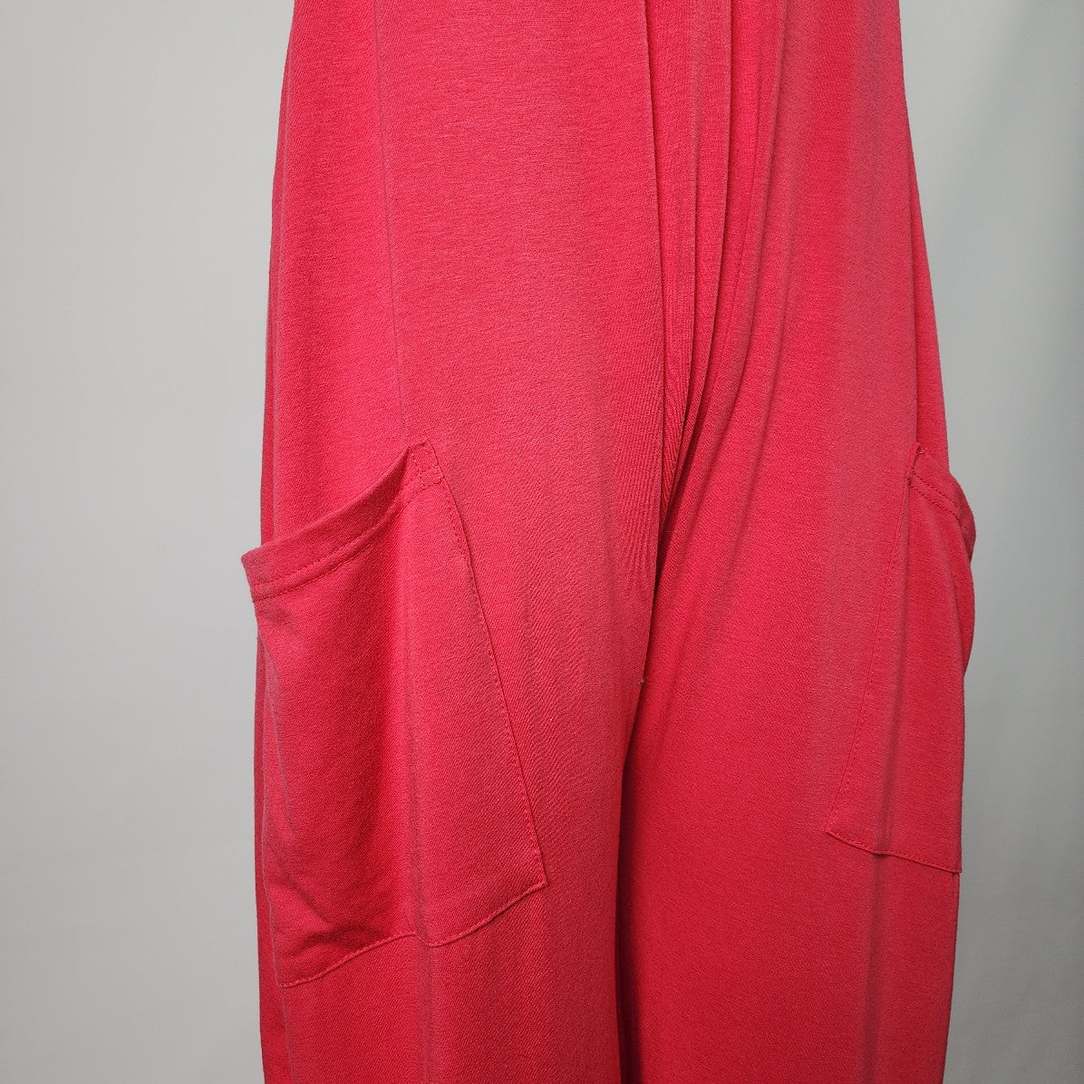 Coral Jersey Knit Overalls Jumpsuit Size L/XL