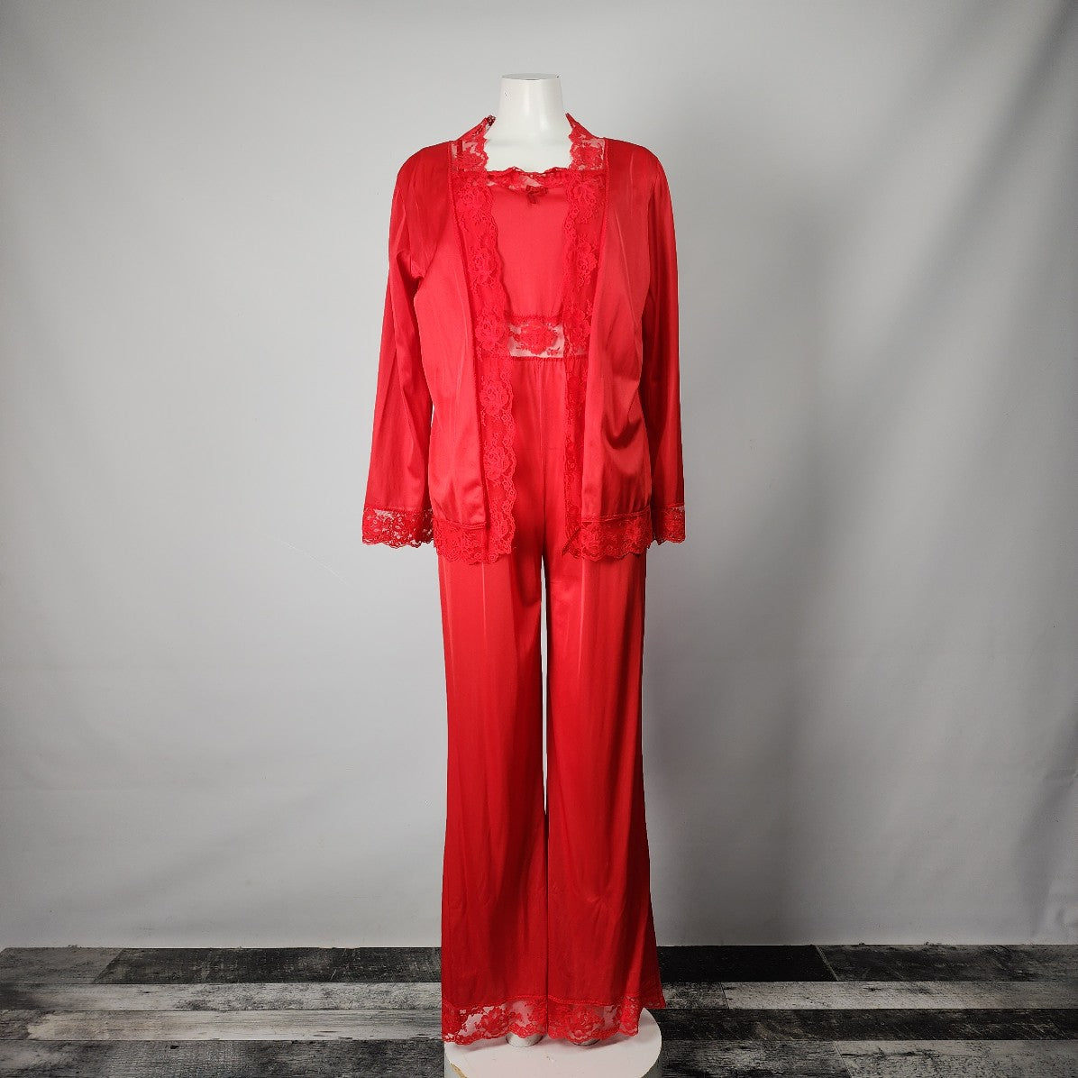 Vintage Red Darling Lingerie Jumpsuit With Jacket Size M/L