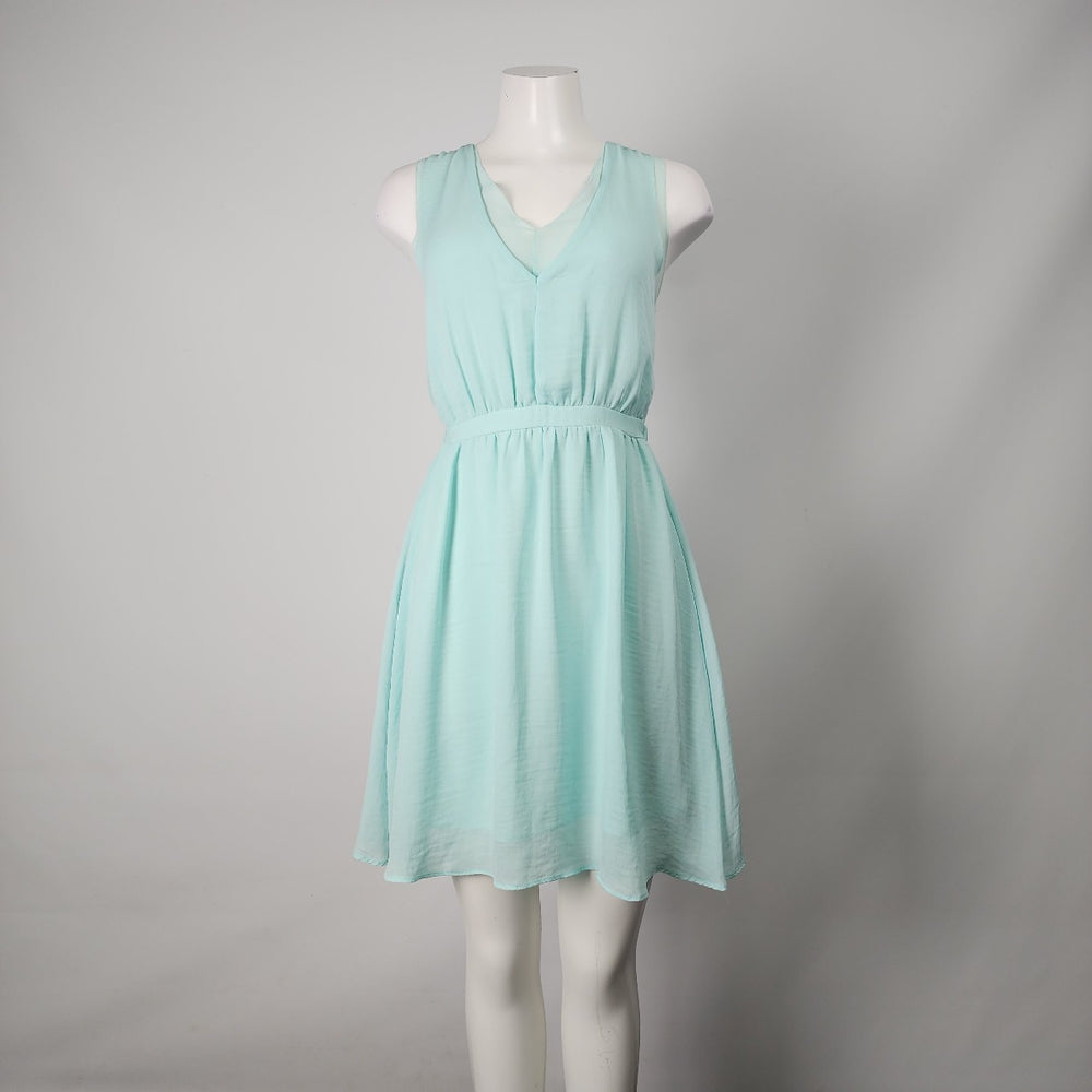 RW&CO Mint Chiffon V Neck Dress Size S