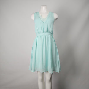 RW&CO Mint Chiffon V Neck Dress Size S