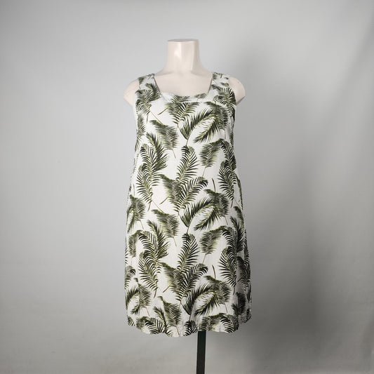 Cleo Linen Tropical Print Sheath Dress Size XL