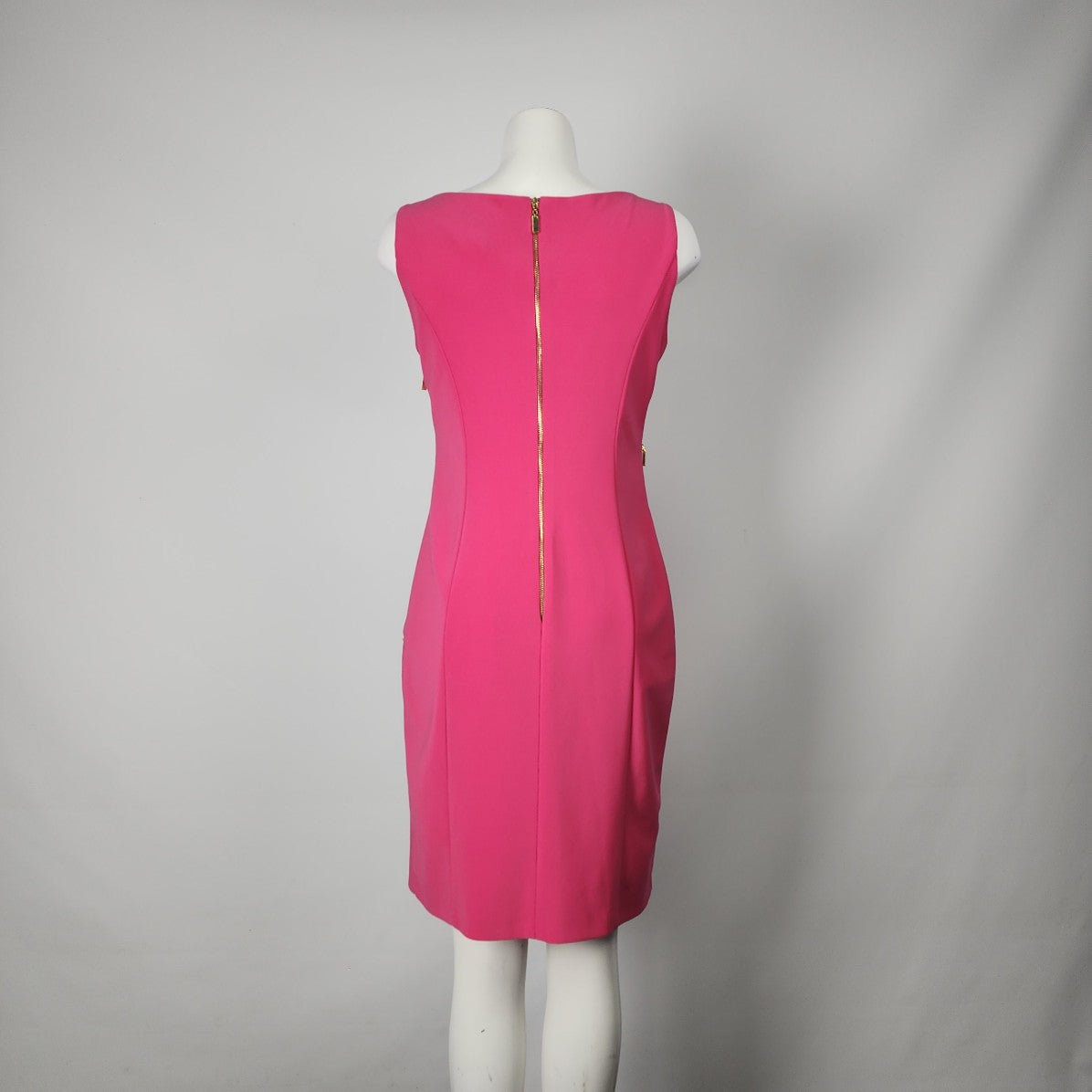 Joseph Ribkoff Pink & Orange Zipper Detail Sheath Dress Size 10