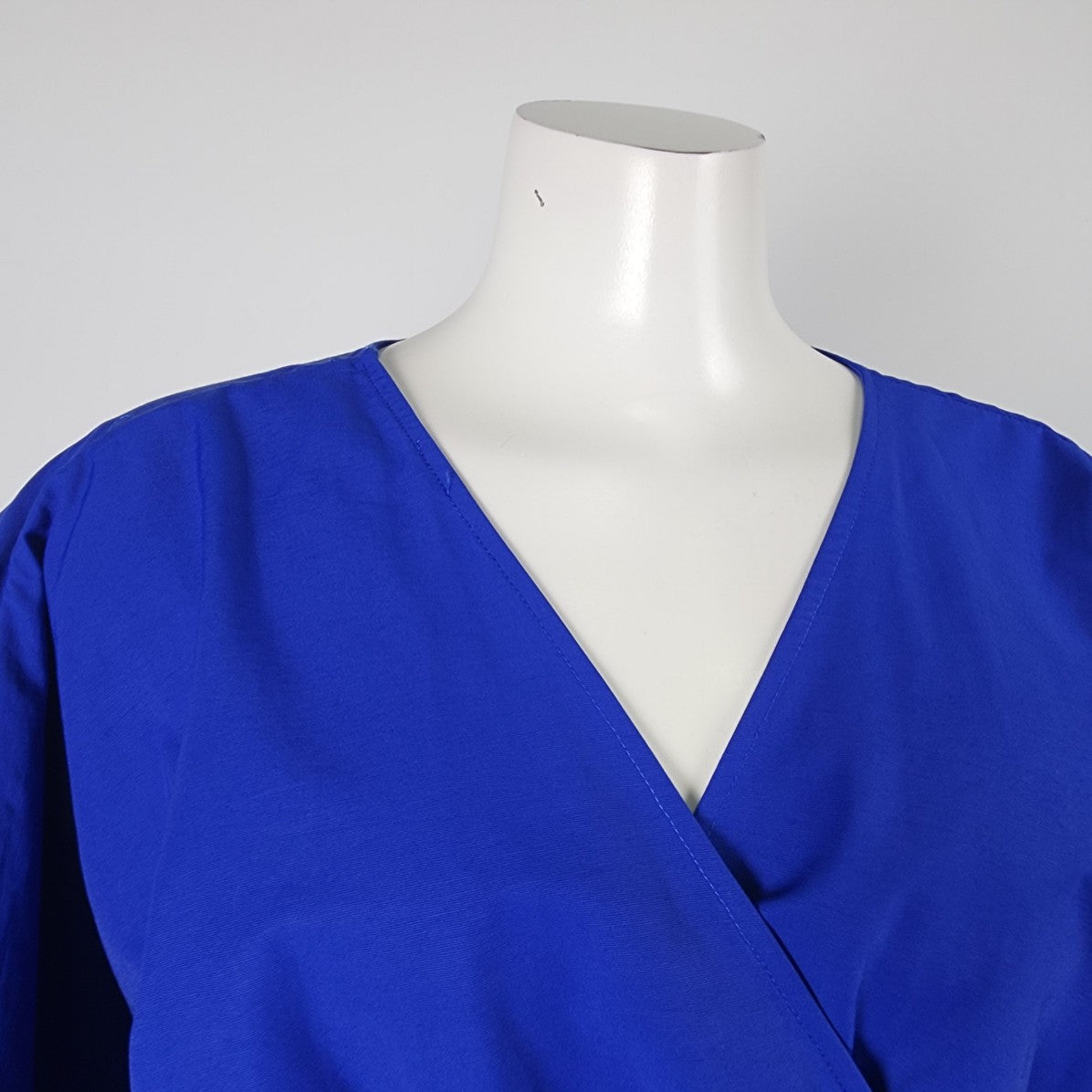 Banana Republic Cobalt Blue Belted Wrap Blouse Top Size M