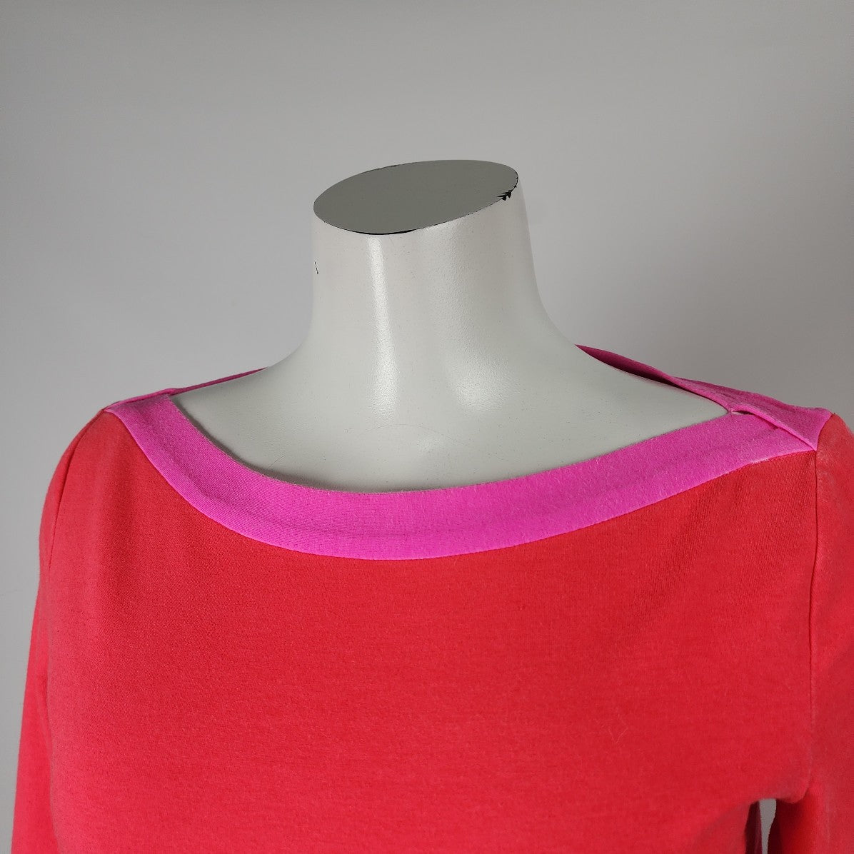 Kate Spade Pink & Red Cotton 3/4 Sleeve Top Size M