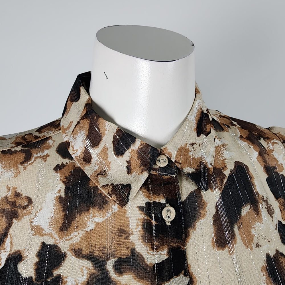 In Wear Brown Button Up Blouse Size 8