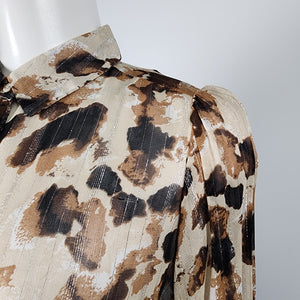In Wear Brown Button Up Blouse Size 8