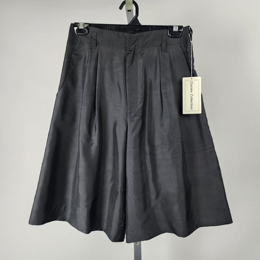 Vintage Corsini Collection Black Silk Bermuda Shorts Size S