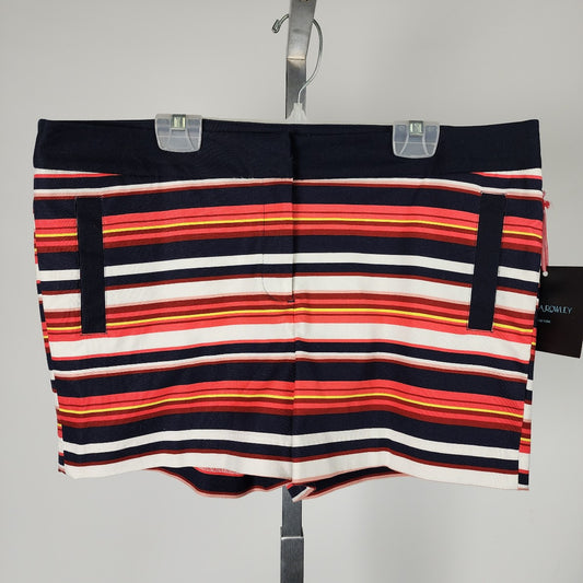 Cynthia Rowley Blue & Red Cotton Stripped Shorts Size 12