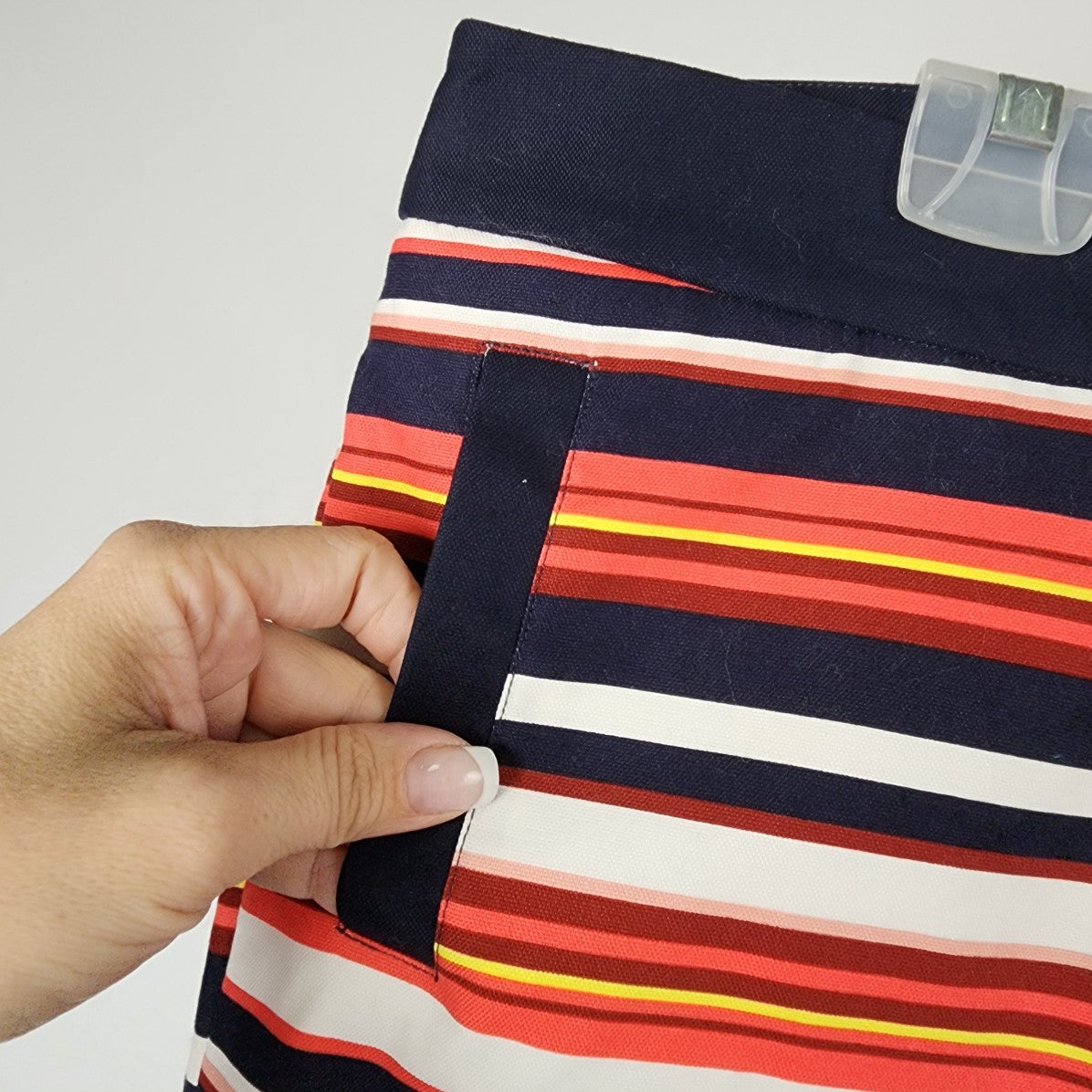 Cynthia Rowley Blue & Red Cotton Stripped Shorts Size 12