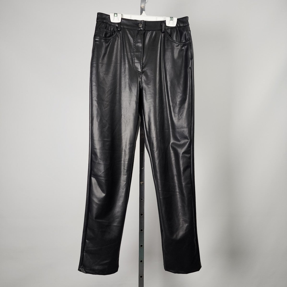 NOA Black Vegan Leather Straight Leg Pants Size M