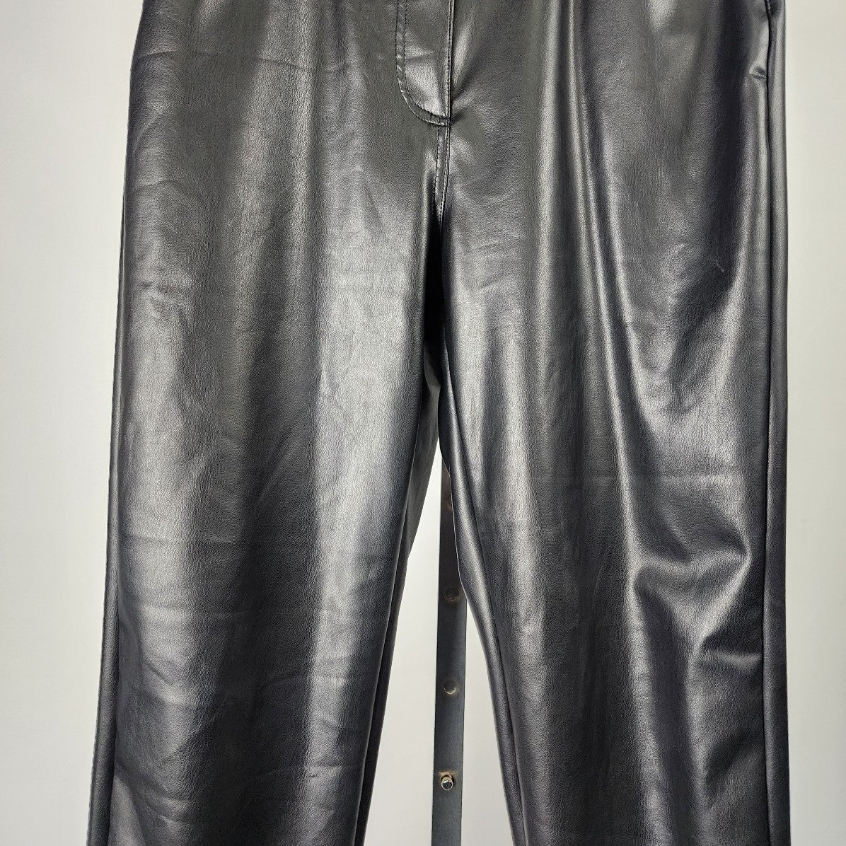 NOA Black Vegan Leather Straight Leg Pants Size M