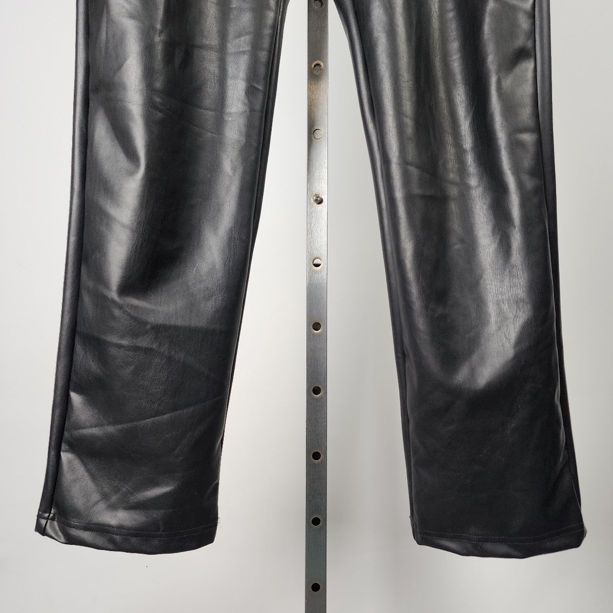 NOA Black Vegan Leather Straight Leg Pants Size M